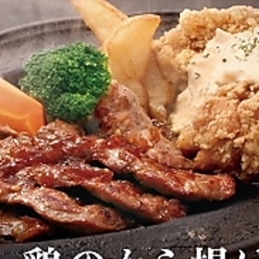 カットステーキ&鶏のから揚げ