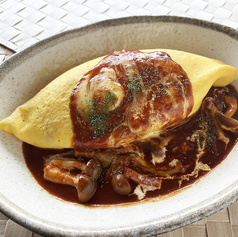 きのことチーズのデミオムライス