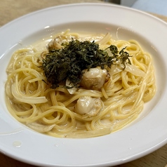 岩のりとホタテのクリームパスタ
