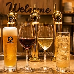 ビールやワインをお手頃な価格で用意しております♪