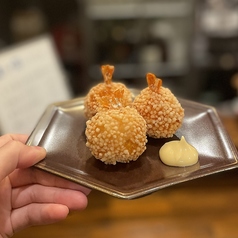 海老団子のあられ揚げ