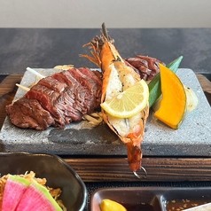 えん家ステーキと有頭大海老(一尾)　単品