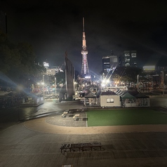 完全屋外！栄の真ん中なのに開放的な空間を最大限に感じていただけるようになっております。