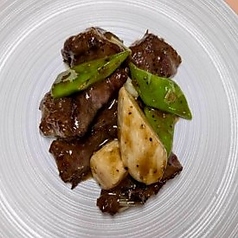 牛ハラミ肉のクミン炒め