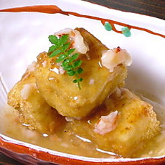 竹の子しんじょうの海老餡掛け