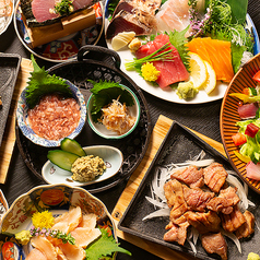 鶏と魚のコース写真