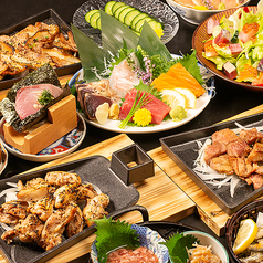 鶏と魚のコース写真