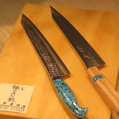 肉切り包丁にもこだわります