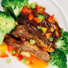 高級和牛サーロインと野菜炒め物