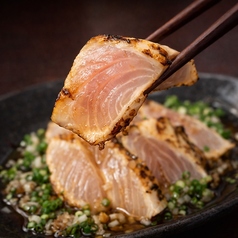 かんぱち炙り刺し 薬味ポン酢