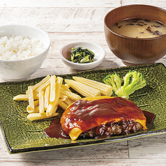 炭火焼きデミグラスチーズハンバーグ定食