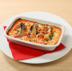 厚切りベーコンと茄子のトマトクリームグラタン