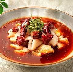 25.白身魚とエノキの四川風煮込み
