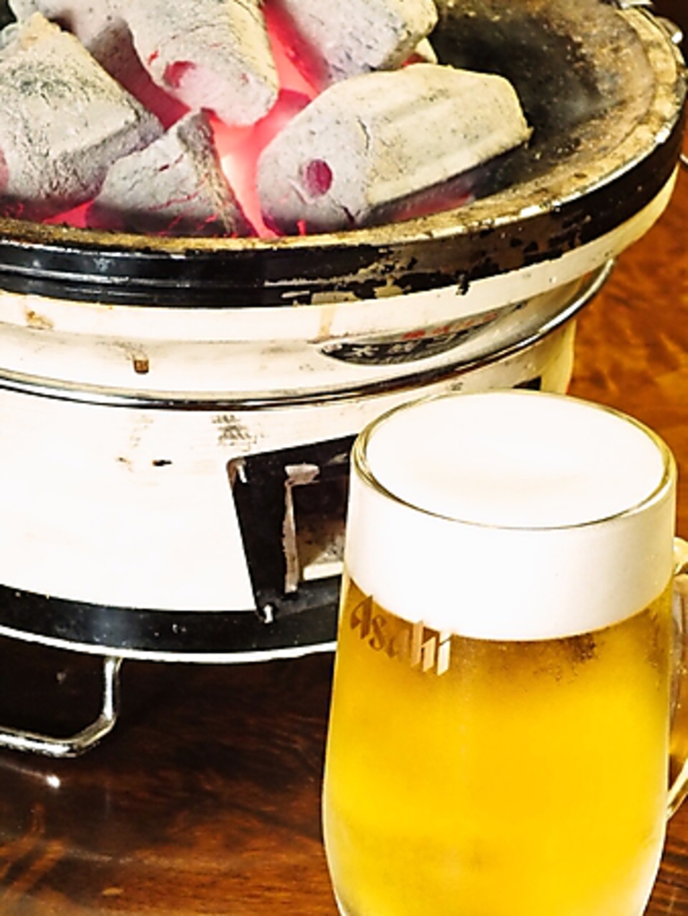 キンキンに冷えたビールと七輪で焼く焼肉は格別！！！『旨い』がこのお店で味わえる☆