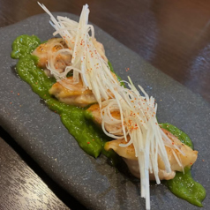 道産鶏と九条ネギピュレのねぎま