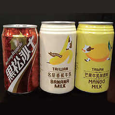 バナナミルク 缶／マンゴーミルク 缶／台湾コーラ 缶