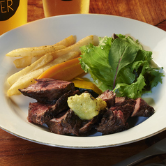 牛サガリのステーキ　わさびバターで