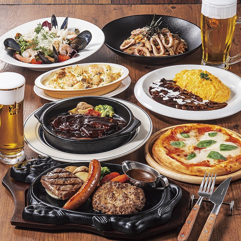 伝統の一度注ぎの生ビールや、23銘柄のワインと相性抜群のお料理を多種多様ご準備