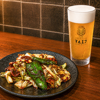 飲み放題プランで生ビールもおかわりし放題。