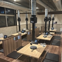 落ち着ける掘りごたつ席