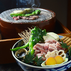天然猪と京野菜の炭焼