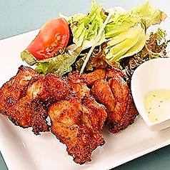 ザンギのバジルソース添え