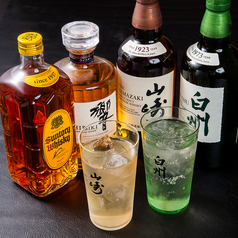 山崎、白州などのレアなお酒もご用意してます。