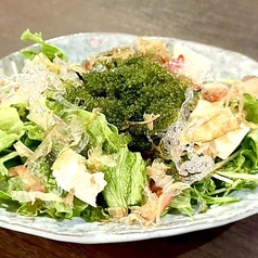 海ぶどうと島豆腐のシークワーサーサラダ