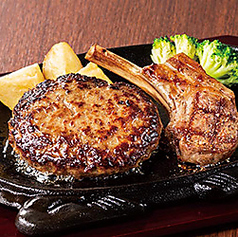 《牛100％》ハンバーグ＆ラムチョップグリル