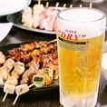 嬉しい飲み放題付きコースもご用意！焼き鳥と相性◎なドリンクを心ゆくまで♪