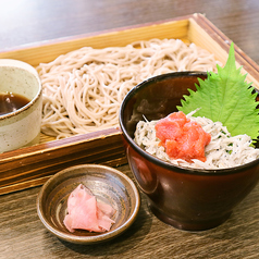 ミニしらす明太ご飯とお蕎麦