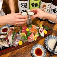 鮮度抜群！豪華お刺身盛りと銘酒で心躍る宴の幕開けを！