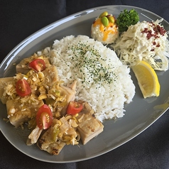 葱ごま酢だれのチキンプレート