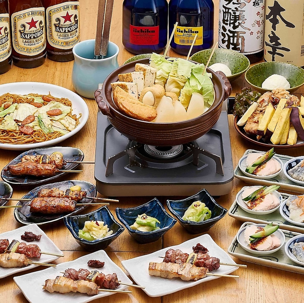 お店おすすめのお料理が楽しめる飲み放題付きコースは各種宴会におすすめです！