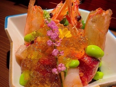 赤海老とイチジク土佐ジュレ掛け