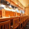 カウンター席で落ち着いた雰囲気でお楽しみください。