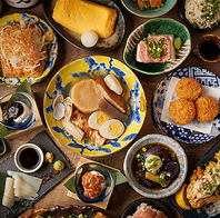 お酒のあてや季節の食材を堪能できる飲み放題コースも◎