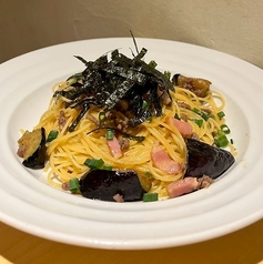 揚げ茄子と挽肉の和風ボロネーゼ
