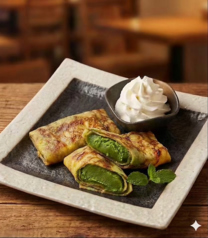 緑茶餡クレープ