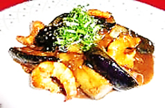 海老となすびの味噌炒め