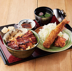 美濃金うな丼エビフライ定食 並
