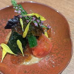 夏野菜のお浸し~胡麻ダレとポン酢ジュレ~