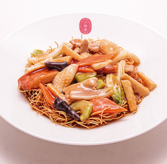 五目醤油かた焼きそば