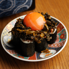 明太子と高菜のユッケ巻き