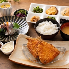 鰺フライとお刺身御膳