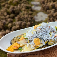 【※お休み中】たっぷりしらすと季節の野菜のペペロンチーノ