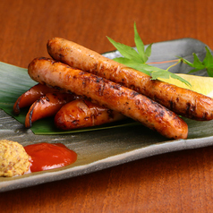 ソーセージの炭焼き