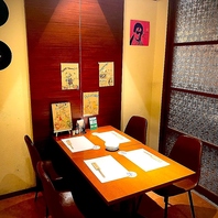 落ち着いた半個室。上質な空間で大切な時間を過ごす1日