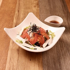 トマトと長芋のサラダ　山葵醤油ドレッシング