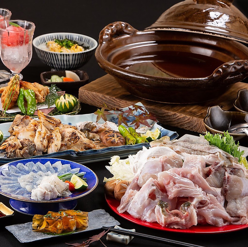 冬季限定の虎ふぐ三昧コース！ふぐ刺しからてっちり、雑炊までしっかり堪能いただけます！